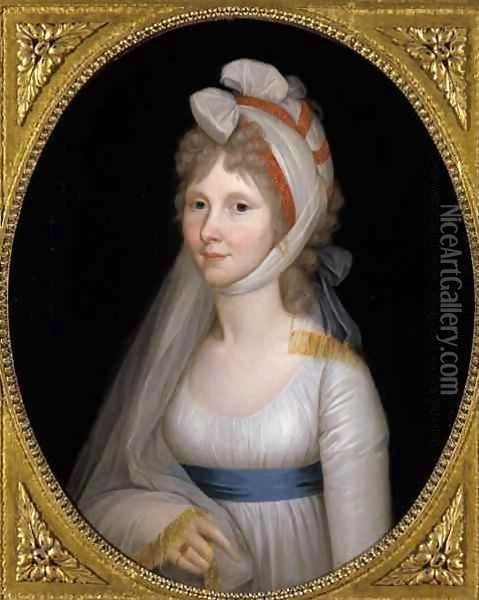 Auguste, hereditary Princess of Hessen-Kassel Oil Painting - Wilhelm Baettner