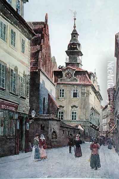 The Jewish Town Hall Prague Oil Painting - Vaclav Jansa