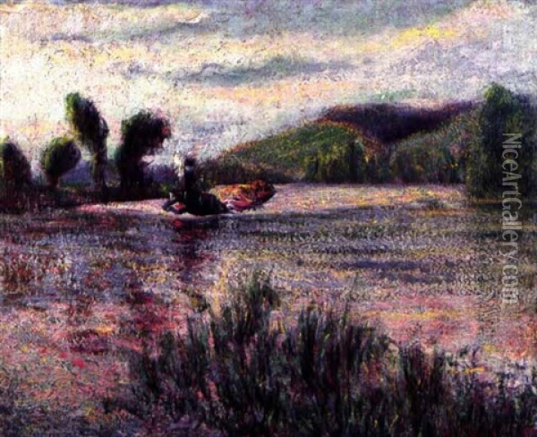 River Scene Oil Painting - Theodore Earl Butler