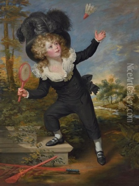 Portrait De Kenneth Dixon (1782-1814) Jouant Au Volant Oil Painting - Sir William Beechey