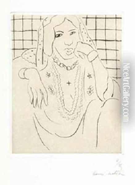 Odalisque sur Fond a Carreaux Oil Painting - Henri Matisse