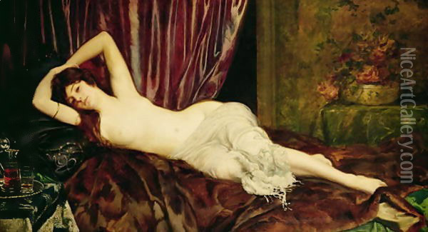 Reclining Nude Oil Painting - Ignace Henri Jean Fantin-Latour