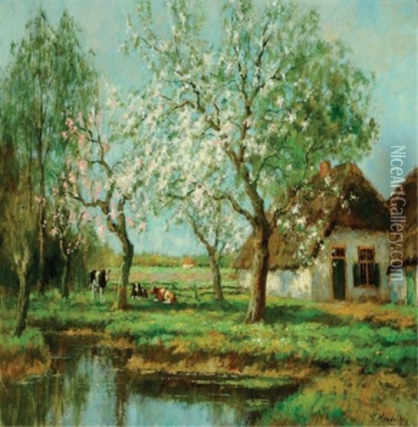 Blossom Time At Laren Oil Painting - Willem Hendriks