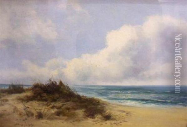 Coastal View With Sand Dunes Oil Painting - William Langley