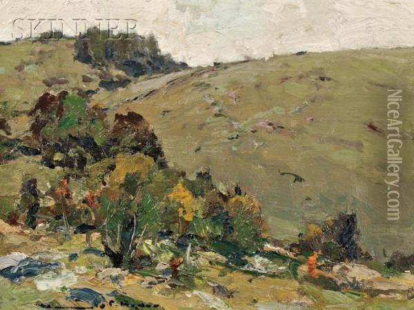 Summer Hillside Oil Painting - Chauncey Foster Ryder