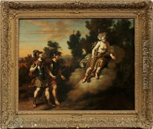 2 Roman Soldiers With Diana Oil Painting - Gerard Hoet the Elder