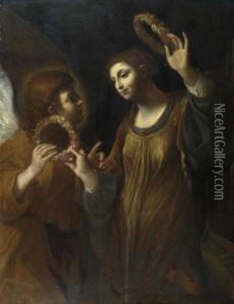 Heilige Caecilia. Oil Painting - Lodovico Cardi Cigoli