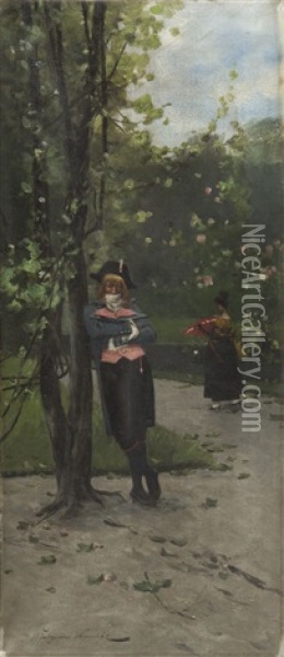 In Park Oil Painting - Wladyslaw Wankie