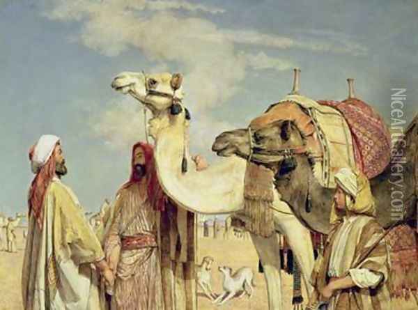Greetings in the Desert Egypt Oil Painting - John Frederick Lewis