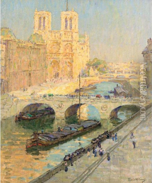 Notre Dame, Paris Oil Painting - Terrick John Williams