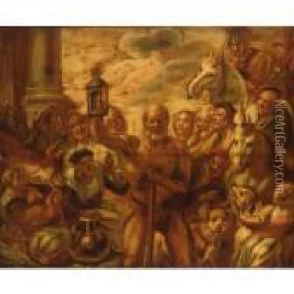 Diogenes Looking For An Honest Man Oil Painting - Jacob Jordaens