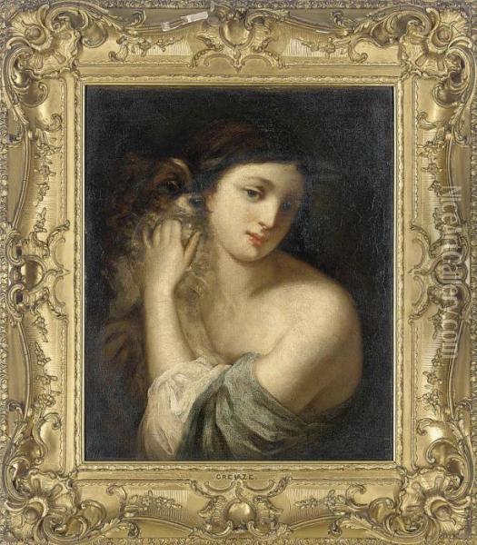 Greuze Portrait Of A Lady Oil Painting - Jean Baptiste Greuze