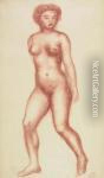 Two Lithographs.
Walking Nude Oil Painting - Aristide Maillol