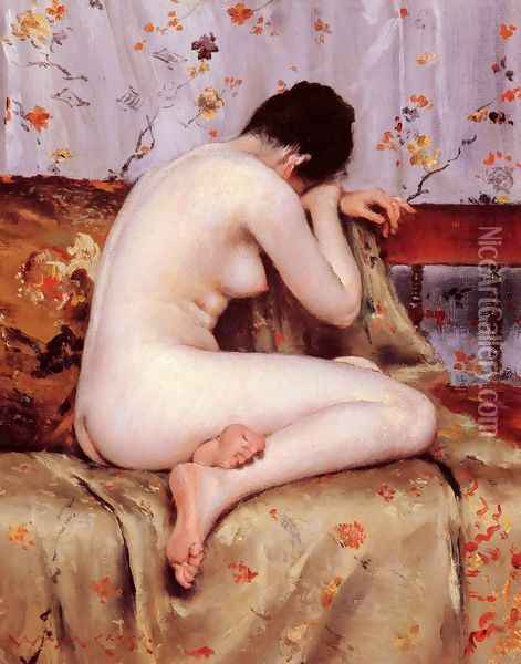Modern Magdalen Oil Painting - William Merritt Chase