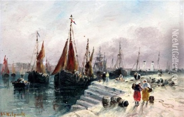 Boulogne Quay Oil Painting - Sarah Louise Kilpack