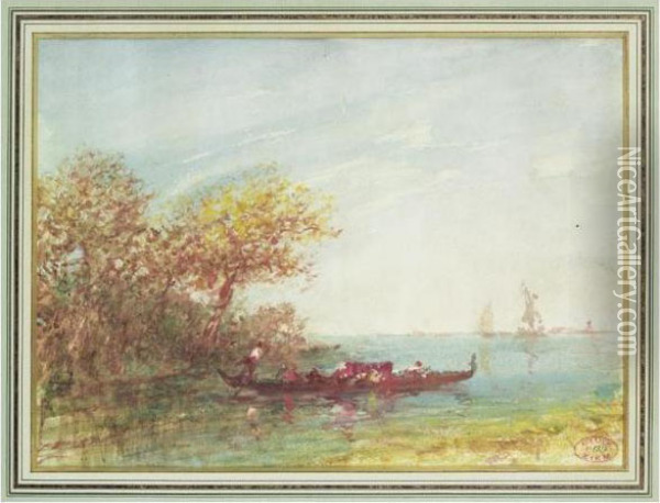 Gondolier Au Large De Venise Oil Painting - Felix Ziem