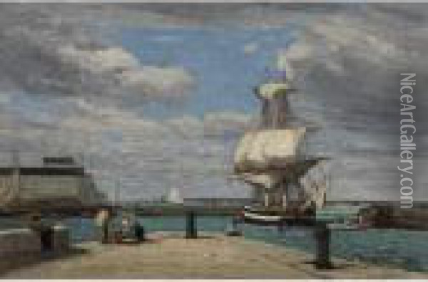 Honfleur, Le Port Oil Painting - Eugene Boudin