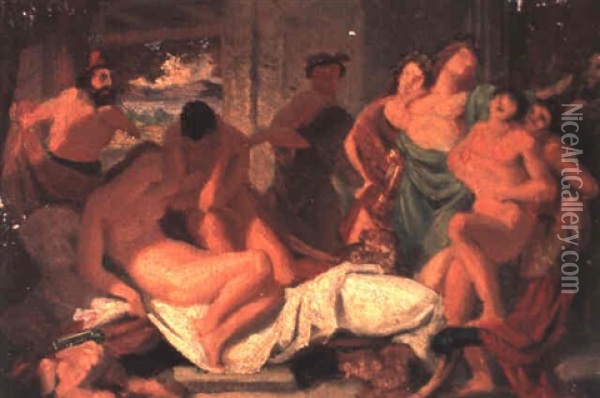 Bacchantische Szene Oil Painting - Anselm Friedrich Feuerbach