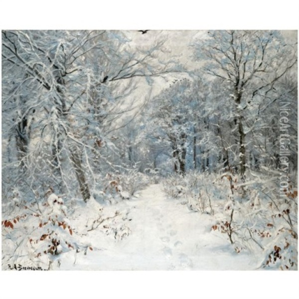 Vinterlandskab Oil Painting - Hans Andersen Brendekilde