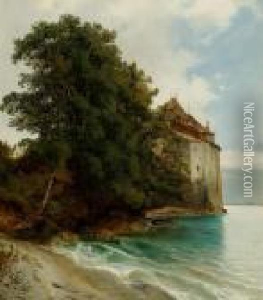 Chateau De Chillon Oil Painting - Alexandre Calame