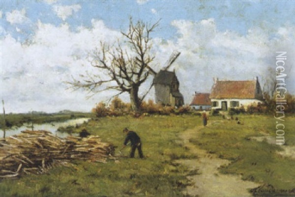 Vue Dans La Flandre Oil Painting - Frans Van Damme