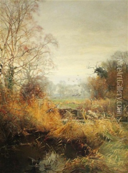 The Frome, Moreton, Dorset Oil Painting - Frederick (William Newton) Whitehead