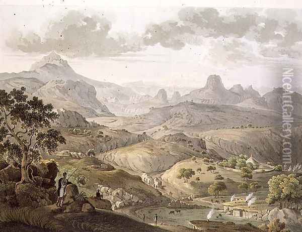 View near the Village of Asceriah, in Abyssinia, engraved by Daniel Havell 1785-1826 1809 Oil Painting - Henry Salt