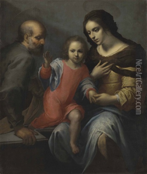 The Holy Family Oil Painting - Giovanni Martinelli