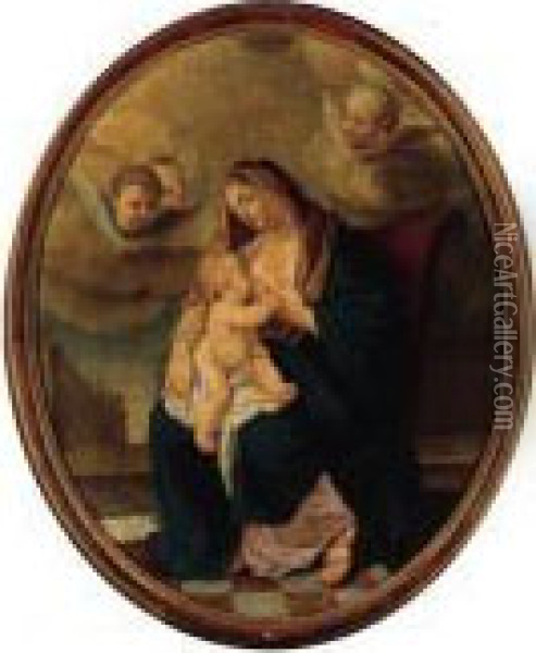 The Madonna And Child Oil Painting - Jacob de Wit