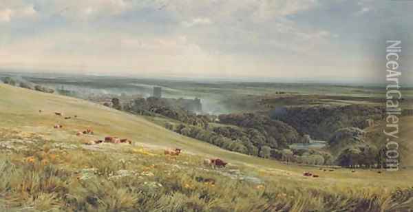 Richmond, Yorkshire Oil Painting - Bernard Walter Evans