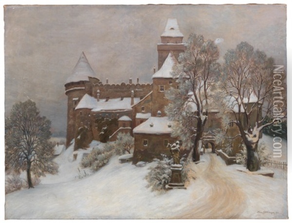 View Of Burg Heidenreichstein On A Winter