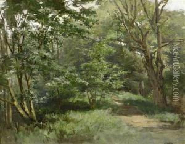 A Forest Clearing Oil Painting - Marie Oesterley