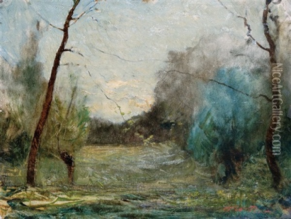 Bord D'etang Oil Painting - Auguste Francois Ravier