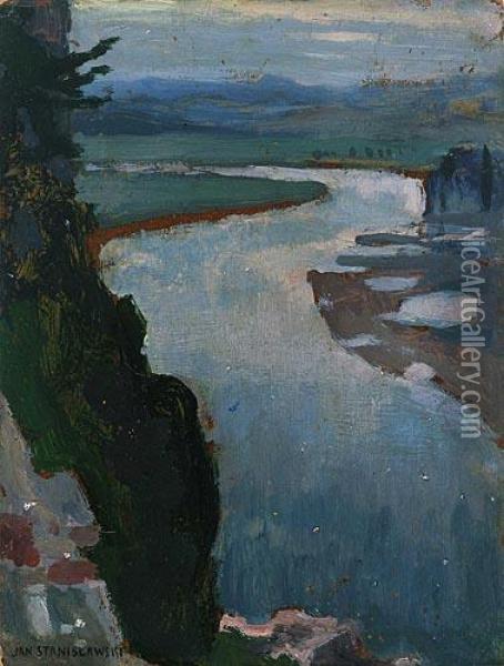 Wisla Pod Tyncem Oil Painting - Jan Stanislawski