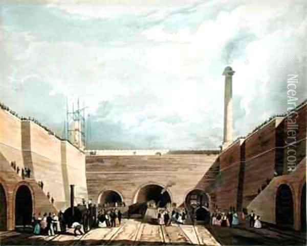 Entrance of the Railway at Edge Hill, Liverpool Oil Painting - Thomas Talbot Bury