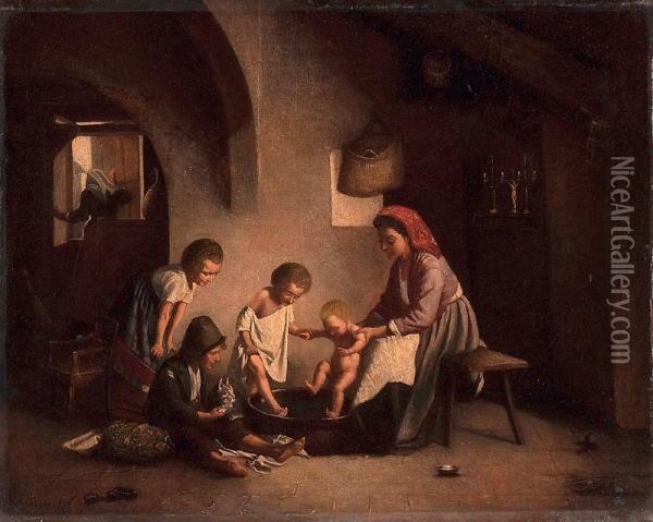 Il Bagnetto Oil Painting - Gaetano Chierici