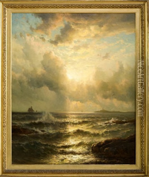Sunset At Star Island Oil Painting - Mauritz Frederick Hendrick de Haas