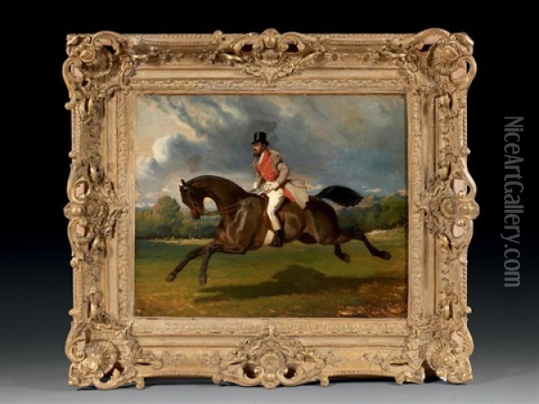 Charles Joachim Lefevre Au Grand Galop Oil Painting - Alfred De Dreux