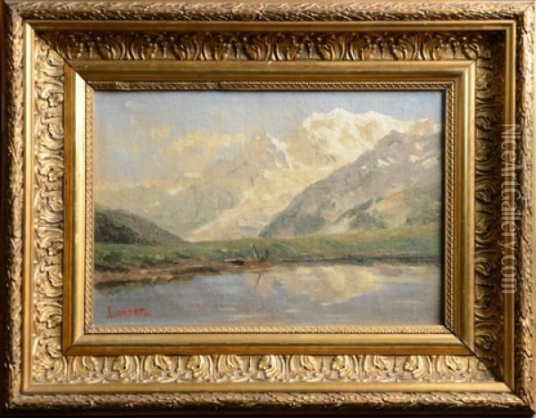 Paysages De Montagne (pair) Oil Painting - Leberecht Lortet