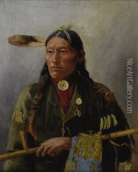 Ogallala Fire Oil Painting - Henry F. Farny