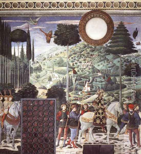 Procession of the Middle King (south wall) 1459-60 Oil Painting - Benozzo di Lese di Sandro Gozzoli