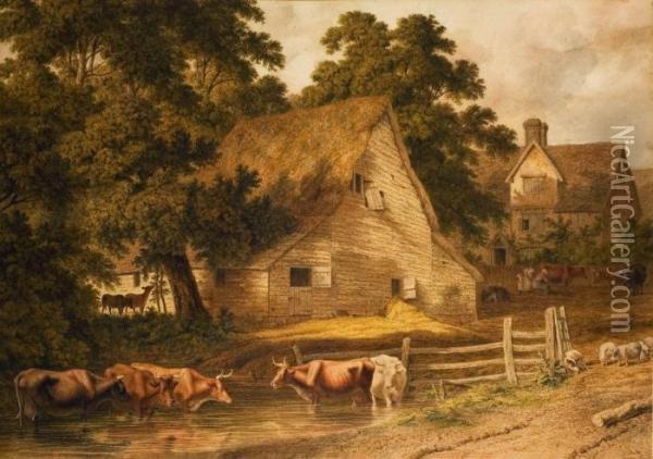 Bauernhof Oil Painting - Robert Hills