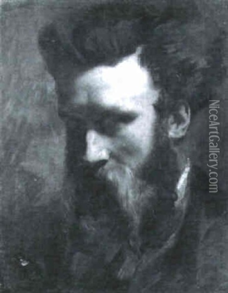 Autoportrait De L'artiste Oil Painting - Felix Henri Giacomotti