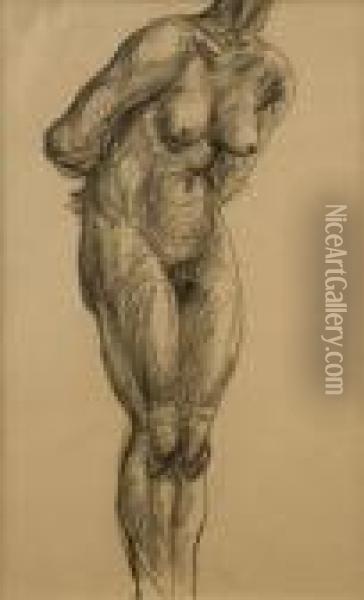 Standing Female Nude, Front Oil Painting - Christopher Wood
