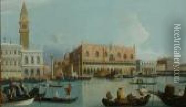 View Of Grand Canal Oil Painting - (Giovanni Antonio Canal) Canaletto