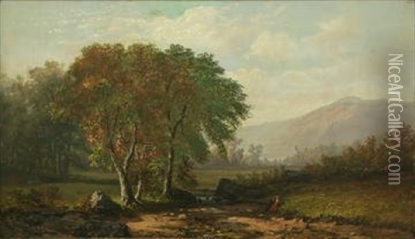 Landscape With Elms Oil Painting - Henry Boese