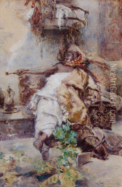 Le Fumeur D'opium Oil Painting - Leonardo Bazzaro