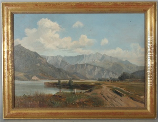 Der Schone Kaiser Am Inn Oil Painting - Ludwig Georg Eduard Halauska