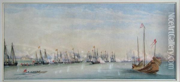Capture Of The Taku Forts Oil Painting - F. B. De Bedwell