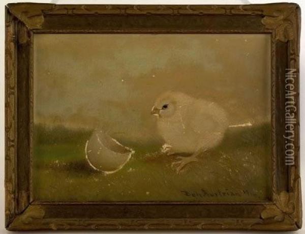 Chick And Eggshell Oil Painting - Ben Austrian